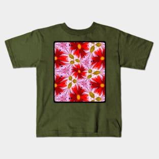 Beautiful Red Aster Patterns Kids T-Shirt